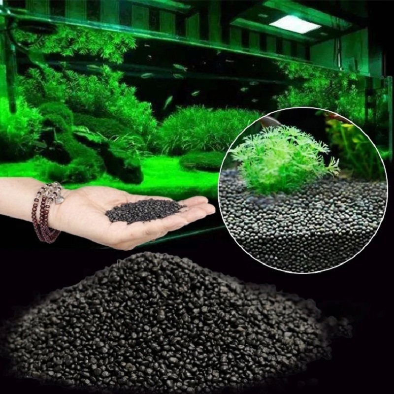 Aquarium Planted Tank Soil - ถังปลาน้ําหญ้าโคลนพืชเมล็ดดิน Aquarium ด้านล่างทรายอาหารดินโคลนสีดําถังหญ้าน้ําด้านล่างดินปุ๋ย