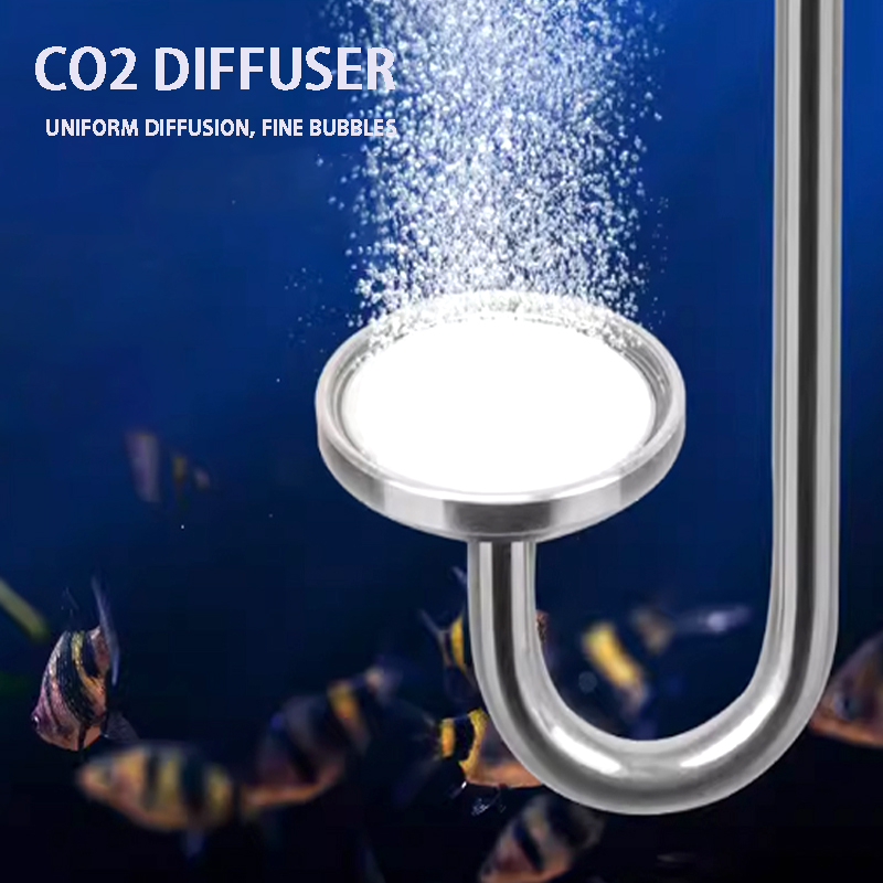 Aquarium Plant No Co2 - อะลูมินัมอัลลอย CO2พ่นละอองน้ำ + แผ่นเซรามิก + CO2ถ้วยดูดสำหรับตู้ปลาเครื่องกำเนิด