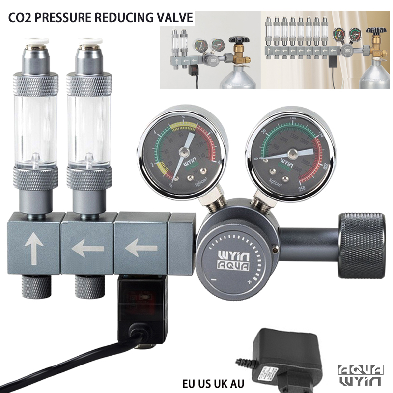 Co2 Regulator Dual Stage - ชุดควบคุม CO2 สำหรับตู้ปลาแบบ DIY วาล์วปรับแรงดันแบบสองระดับ ตัวแยก