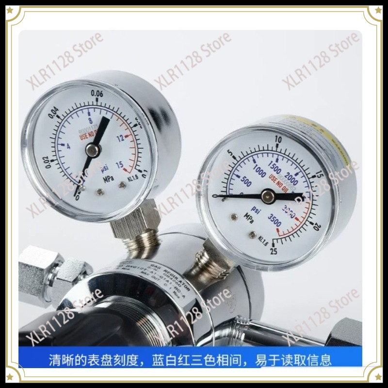 Co2 Regulator Dual Stage - ตัวลดแรงดันทองเหลืองแบบสองขั้นสำหรับไนโตรเจน อาร์กอน คาร์บอนไดออกไซด์ ฮีเลียม อากาศ ไฮโดรเจน