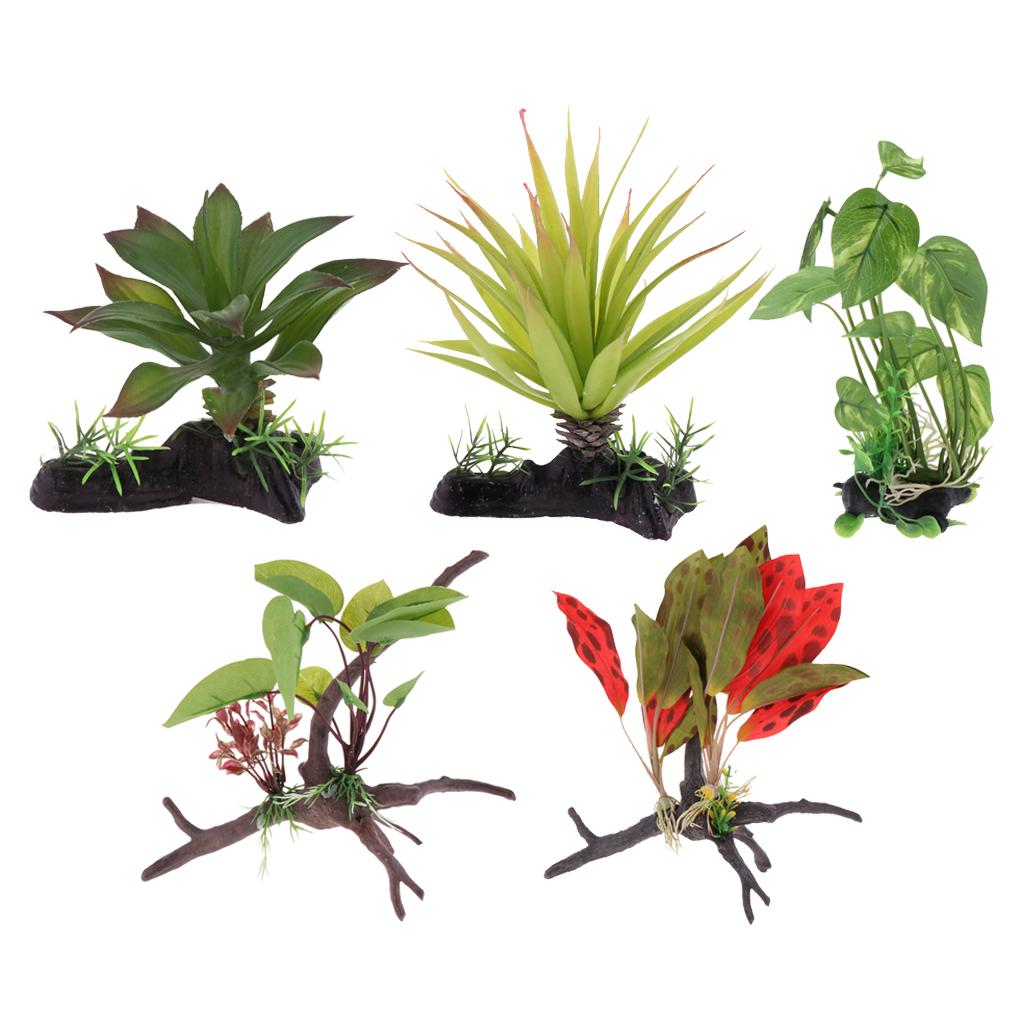 Aquarium Plant Vine - ต้นไม้ประดิษฐ์สำหรับตู้เลี้ยงสัตว์เลื้อยคลาน ของตกแต่งต้นไม้เลื้อยจำลอง สำหรับอุปกรณ์เสริมตู้เลี้ยงสัตว์เลื้อยคลานและตู้ปลา
