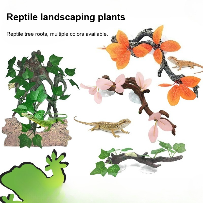 Aquarium Plant Vine - ต้นไม้ประดับตู้เลี้ยงสัตว์เลื้อยคลาน ทำจากเรซิ่น รูปทรงรากไม้ สำหรับตกแต่งตู้ปลา จิ้งจก กบ