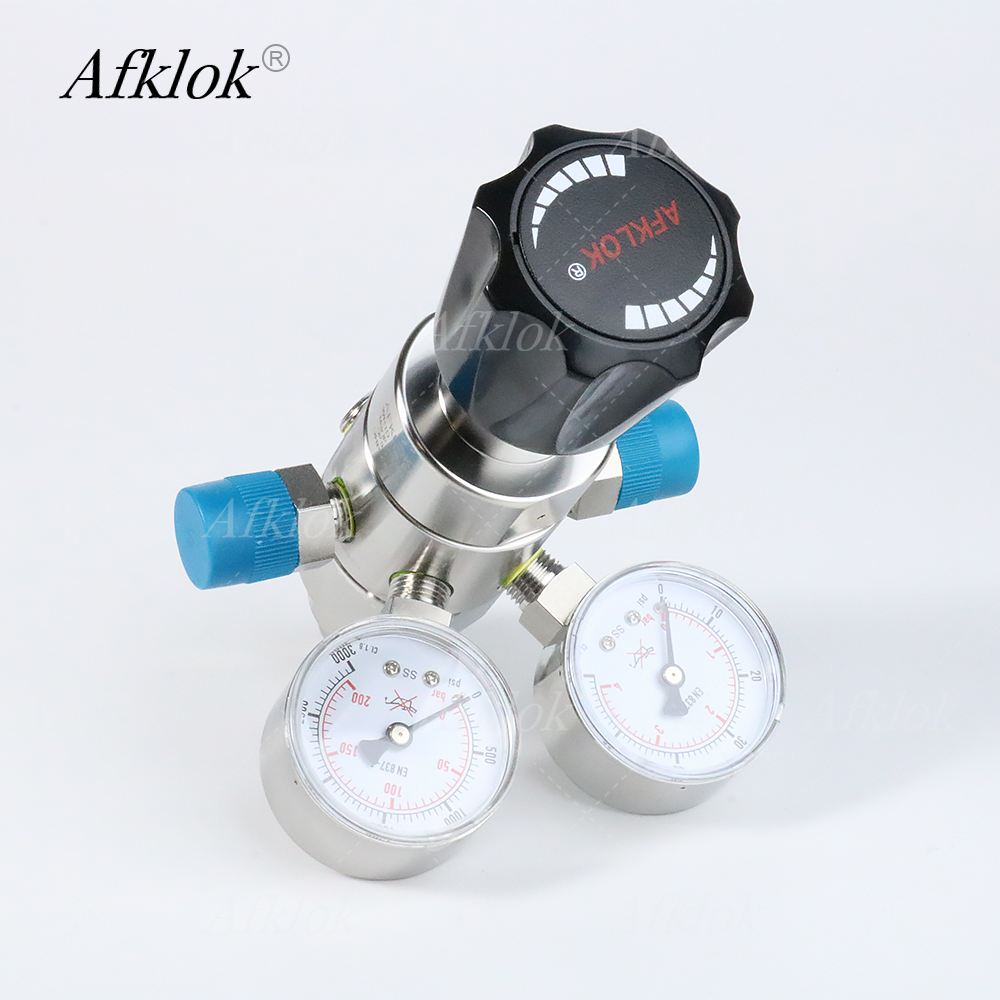 Co2 Regulator Dual Stage - ตัวปรับแรงดันแบบสองขั้นตอน พร้อมเกจวัดแรงดันคู่ ทางเข้า 3000psi ทางออก 60psi