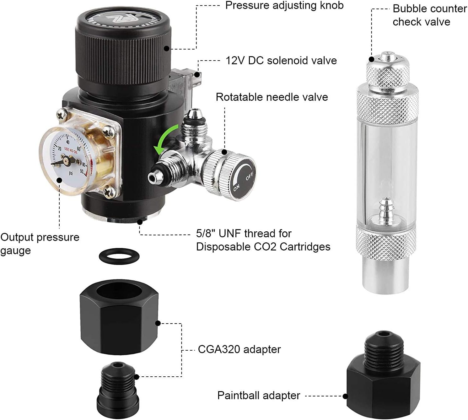 ตัวควบคุมคาร์บอนไดออกไซด์สำหรั - Co2 Regulator Dual Stage บทวิจารณ์และราคา