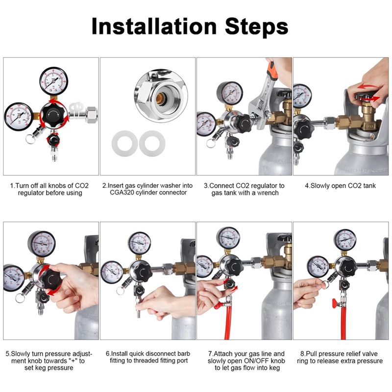 ตัวควบคุมความดันถังเบียร์ CGA- - Co2 Regulator Dual Stage บทวิจารณ์และราคา